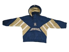 Vintage Notre Dame Fighting Irish Starter Jacket Mens L 1/2 Zip Hooded P... - $90.25