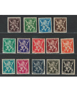 BELGIUM 1944 Very Fine  Mint &amp; Used Stamps Scott # 322/337 &quot; Belgique-Be... - £5.60 GBP