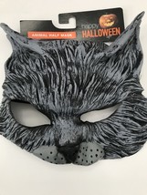 Halloween Cat Half Face Mask Adult Gray Flexible Costume Cosplay Animal ... - £14.52 GBP