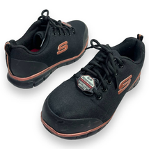 Skechers Work Sure Track Slip Resistant Shoes, Chiton Alloy Toe | Wmns 6.5 Black - £37.57 GBP