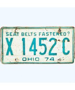 1974 United States Ohio Seat Belts Passenger License Plate X1452C - $16.30 CAD