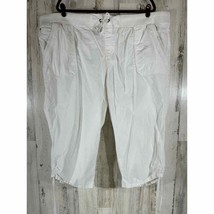 Avenue Womens Capri Pants White Drawstring Hem Elastic Waist Size 28 (47... - £9.83 GBP