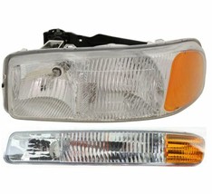 LEFT Driver Halogen Headlight &amp; Signal Light For 2001-2006 GMC Sierra 1500 HD   - £46.51 GBP