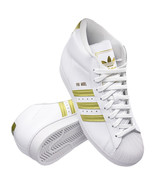 NWT ADIDAS MSRP $110.99 PRO MODEL 2G MEN&#39;S WHITE GOLD BASKETBALL SHOES S... - £60.85 GBP
