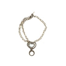 Vintage Silpada Sterling SIlver Rolo Link Heart Toggle Clasp Bracelet - £94.63 GBP