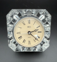 Mikasa Quartz Crystal Desk Clock – Roman Numerals, Faceted Glass Frame, ... - $17.09