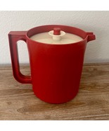 Vintage TUPPERWARE Pitcher #1575 Red Push Button Seal Beverage 1.5 Quart... - £14.23 GBP