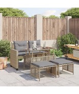 vidaXL 4 Piece Patio Sofa Set with Cushions Beige Poly Rattan Glass - $596.95 CAD