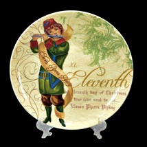 Noble Excellence 12 Days of Christmas ELEVENTH DAY Salad Plate 8.25&quot; Pipers Pipe - £13.06 GBP