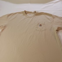Carhartt K87DES Men's Cotton Tan/Beige Short Sleeve T-Shirt Size XL Chest 53" image 8