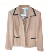 2PC SAG HARBOR Petite Tan Jacket Top Set Size 8P - £16.81 GBP