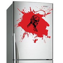 (24&#39;&#39; x 23&#39;&#39;) Vinyl Wall Decal Scary Devil Mask Hero with Horns / Bloody Face in - £21.75 GBP