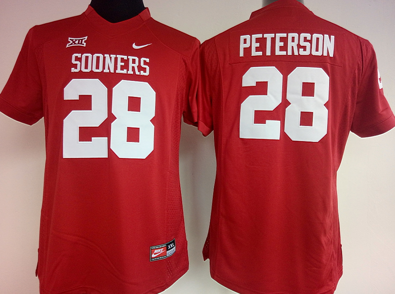 Women Oklahoma Sooners 28 Adrian Peterson Red College Football Jersey - $45.99