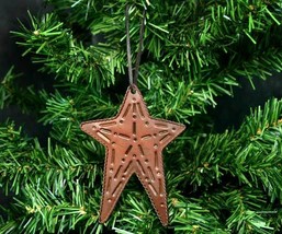Brown Tin Metal Country Star Christmas Ornament - $9.98