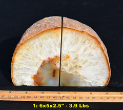Natural Color GEODE BOOKENDS * U Pick from 16 * 6-9&quot; Size * No Dyes * Br... - £18.92 GBP+