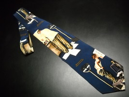 Norman Rockwell Neck Tie A Visit to the Doctors Office Off Saturday Evening Post - £9.55 GBP