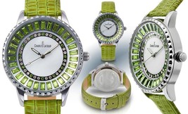 NEW Charles Latour Women&#39;s Wilder Watch Analog Bright Green/Silver Crystals MOP - £14.69 GBP