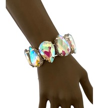 1.25” Wide AB Crystals Luxurious Bridal Statement  Bracelet Drag Queen - £18.32 GBP