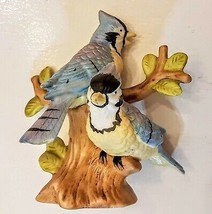 Blue Jay Couple Love Birds Figurine Vintage Bisque Porcelain not Signed, Japan ? - £15.75 GBP