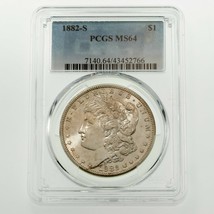 1882-S $1 Silver Morgan Dollar Graded by PCGS as MS-64! - £155.70 GBP