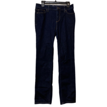 St. John&#39;s Bay Womens Straight Leg Jeans Blue Pockets Dark Wash Mid Rise... - $14.84
