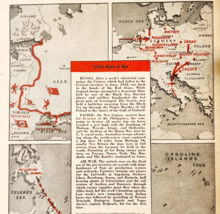 1944 WW2 124th Week Of The War Map Pathfinder Magazine Page Military DWP7B - €25,73 EUR