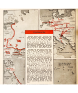 1944 WW2 124th Week Of The War Map Pathfinder Magazine Page Military DWP7B - $540.94 MXN