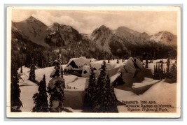 RPPC Paradise Inn Winter Mount Rainier National Park WA Washington Postcard R23 - £12.60 GBP