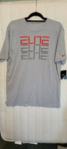 NWT Men&#39;s Nike Elite Dri-Fit Gray Running Track T-Shirt Brand 658458-012... - $24.75