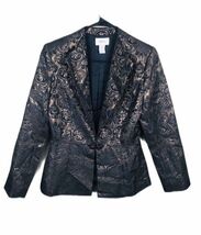 Vintage Neiman Marcus Quilted Jack Long Sleeve Metallic Paisley Sleeves ... - $40.02