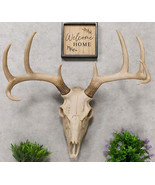 Large Buck Head Wall Mount Deer Skull Antler Rack Bust Hunting Cabin or ... - €62,35 EUR