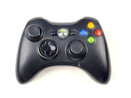 OEM Microsoft Xbox 360 Black Wireless Controller model 1403 No battery cover - £15.56 GBP