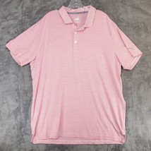 Puma Polo Shirt Men&#39;s XL Golf Stripe CloudSpun Caddie Pink Rose Red Collar - £9.96 GBP