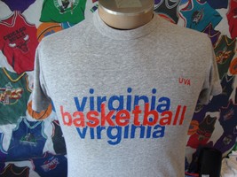 Vintage 80s Virginia Cavaliers Champion Blue Bar Tag Gray T Shirt M  - £31.64 GBP