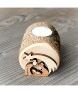 Holy Family Candle in Wooden Log - $36.83 CAD