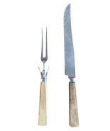 Vintage Jernbolaget Eskilstuna Sweden Carving Knife &amp; Fork Wood Handle R... - €34,95 EUR