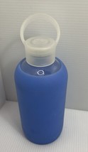 BKR Glass Water Bottle with Smooth Silicone Sleeve  Blue 500ML / 16 oz - £9.90 GBP