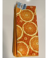 LOT of 5 Kitchen Towels Microfiber Citrus Orange Fruit Fun Colorful Set ... - $14.82