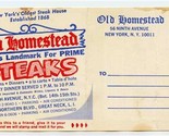 Old Homestead Ninth Ave New York Menu Mailer Advertising Card 1960s - £17.36 GBP