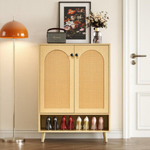 Shoe Storage Cabinet with Adjustable Plates Natural doors - £215.99 GBP