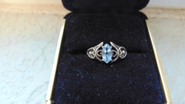 Avon sterling silver ring sz 7 - Marquis cut aquamarine - £19.94 GBP