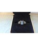 Avon sterling silver ring sz 7 - Marquis cut aquamarine - $24.95