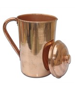 Pure Heavy Copper Jug with Lid Handmade Indian Copper Utensils for Ayurv... - €30,18 EUR