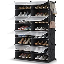 Shoe Rack, 8 Tier Shoe Storage Cabinet 32 Pair Plastic Shoe Shelves Organizer Fo - £73.53 GBP