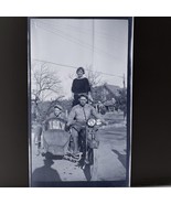 Vintage Photo Negative Motorcycle With Sidecar 1920s Family Harley David... - $515.08 MXN