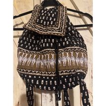 Vera Bradley Mini Backpack Zebra Animal Pattern Retired Black Brown Cotton - $19.79