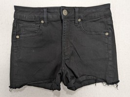 American Eagle Next Level Stretch Hi Rise Womens Shorts Size 6 Black - $16.68