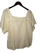 Madewell Blouse Top Women Size XL Cream Square Neck Short Sleeve Pullover Cotton - £21.77 GBP