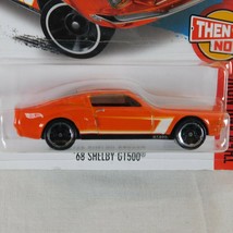 2015 Hot Wheels Then And Now &#39;68 Shelby GT500 Orange 5/10 Die Cast Toy Car NIB - £6.88 GBP