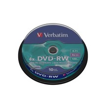 Verbatim 43552 4x DVD-RW - Spindle 10 Pack  - $30.00